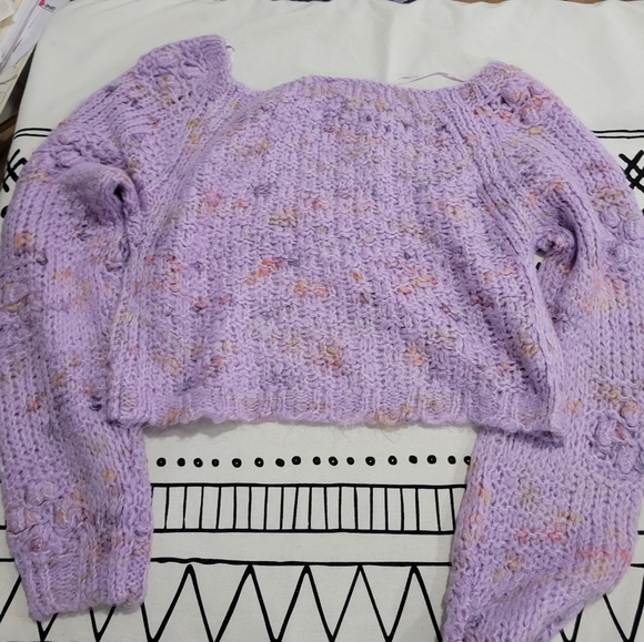 Free People Women's Purple Pullover Cloud Sweater Size XS - Picture 4 of 8